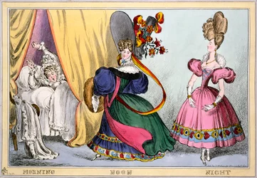 Morning Noon Night, ca 1828 (handkolorerad gravyr)