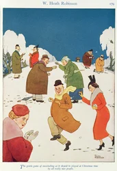"Den milda konsten att spela snöbollar så som den borde spelas i juletid av alla riktigt trevliga människor".