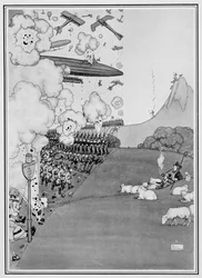 Vy över kriget från Schweiz, från "Some Frightful War Pictures", 1915
