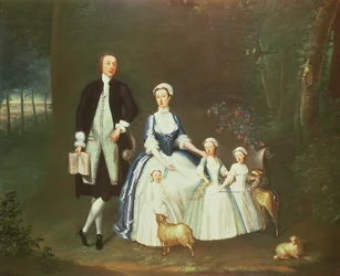 Baptist Noel, 4th Earl of Gainsborough och hans fru Elizabeth med deras barn
