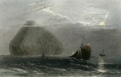 Ailsa Craig, graverad av J. T. Willmore (handfärgad gravyr)