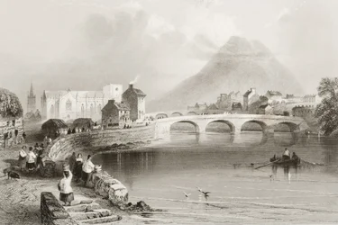 Ballina, County Mayo, från "Scenery and Antiquities of Ireland" av George Virtue, 1860-talet