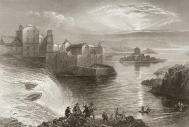 Ballyshannon, County Donegal, från "Scenery and Antiquities of Ireland" av George Virtue, 1860-talet