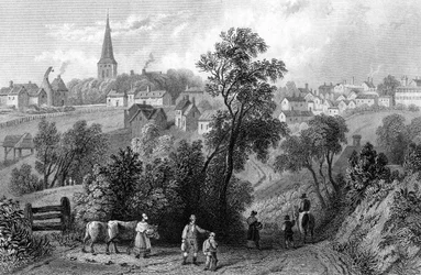 Braintree, Essex, graverad av Henry Adlard, 1832