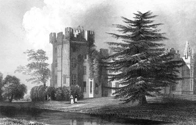Faulkbourne Hall, nära Witham, Essex, graverad av Henry Wallis, 1832