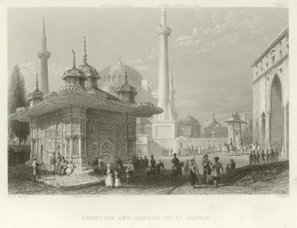 Fontän och torget i St Sophia, Konstantinopel