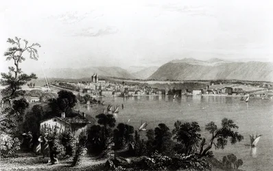 Genève från Coligny, graverat av Robert Wallis