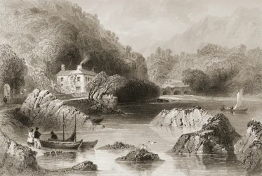 Gleengarriff Inn, Gleengarriff, County Cork, från "Scenery and Antiquities of Ireland" av George Virtue, 1860-talet