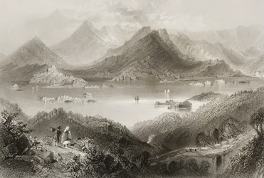 Glengarriff, County Cork, Irland, från "Scenery and Antiquities of Ireland" av George Virtue, 1860-talet