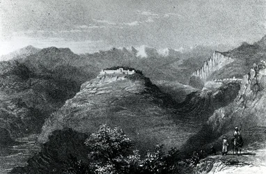 Lady Hester Stanhopes bostad i Joon, på Libanonberget, 1845