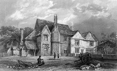 Little Warley Hall, Essex, graverad av Henry Adlard, 1833 (gravyr)