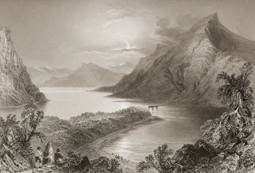 Lough Inagh, Connemara, County Galway, från George Virtues "Scenery and Antiquities of Ireland", 1860-talet.