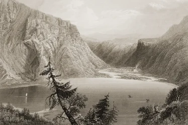Luggela Lake, County Wicklow, från George Virtues "Scenery and Antiquities of Ireland", 1860-talet.