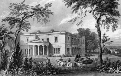 Stisted Hall, nära Braintree, Essex, graverad av John Carr Armytage, 1832