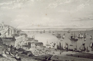 Vaaiga i le Cobh Harbour, tilotilo atu i Rostellan, County Cork, Aialani i le 1830s, mai le 