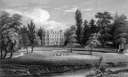 Writtle Lodge, Essex, graverad av William Tombleson, 1832
