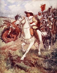 "Våra cuirassiers har spruckit i raden av den ilska och i en chock har spritt sig", från Ballads of Famous Fights, första upplagan