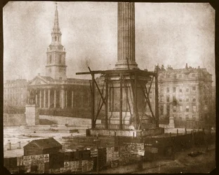 Nelsons kolumn under uppbyggnad, ca 1841 (saltpapperstryck från kalotypnegativ)