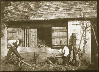Träslöjdarna, 1845 (saltpapperstryck från kalotypnegativ)