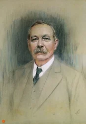 Porträtt av Sir Arthur Conan Doyle (pastell på papper)