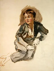 An Urchin (penna och akvarell på papper)