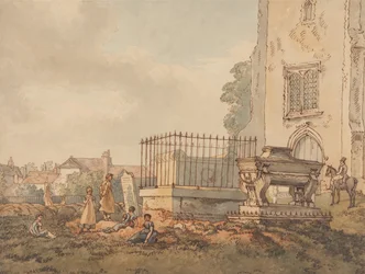 Bushey Churchyard med gravarna av Edridge, Hearne och H. Monro