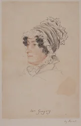 Mrs Hannah Gregory (röd och grå krita på papper)