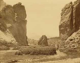 Porten till Garden of the Gods och Pikes Peak