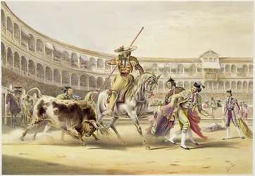 En tjur som attackerar en picador, 1865