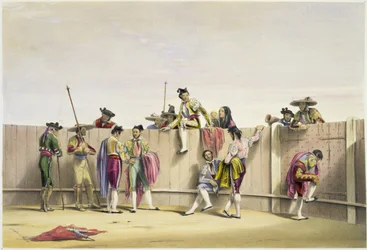 Toreros Reposing between the Bulls, 1865