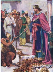 David kung över Israel, från The Bible Picture Book utgiven av Thomas Nelson, c.1950