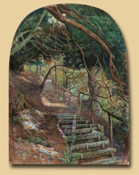 Trappsteg i en trädgård