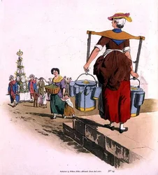Milk Woman, från "Costume of Great Britain", utgiven av William Miller.