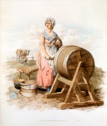 Kvinnor som tillverkar smör, 1808