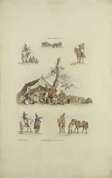 Camp Scenes, 1803 (färgad etsning)