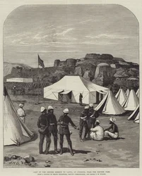 Den brittiska missionens läger i Cabul, Jumrood, nära Khyberpasset.