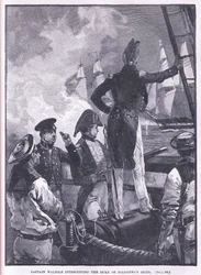Kapten Walpole avlyssnar hertigen av Saldanhas fartyg.