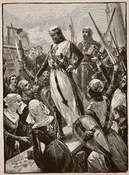 Mottagning av Richard när han återvände från kontinenten, illustration från "Cassell