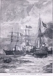 Mottagande av den franska flottan i Portsmouth 1865 AD