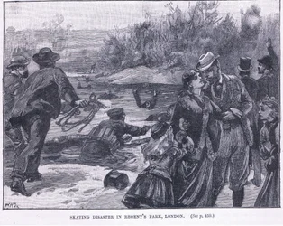 Skridskokatastrof i Regents Park, London 1868 AD