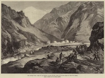 Det afghanska kriget, Ali Musjids pass, i Khyber, med Advanced Guard of the 14th Sikhs