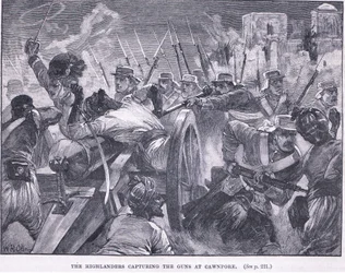 Highlanders fångar Cawnpore 1857 AD
