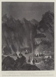 The Indian Frontier Rising, 1:a brigaden av Tirah Expeditionary Force vid sin julmiddag i Bazardalen