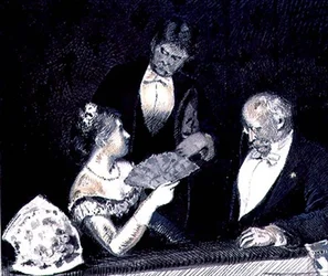 Figurer i en operalåda (etsning)