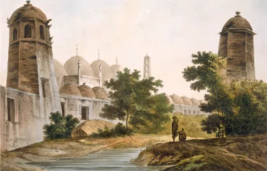 En utsikt över Cuttera byggd av Jaffeir Cawn på Muxadavad, pub. 1785-88.