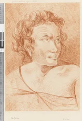 Side 32b New Zealand Portrait of a Maori, 1768-75 (rødt kridt) svensk