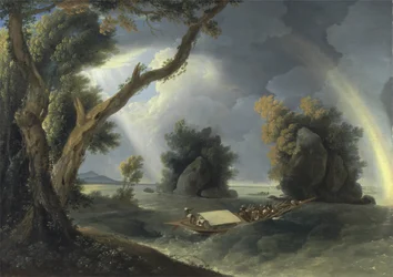Storm på Ganges, med Mrs Hastings nära Colgon Rocks, ca 1790 (olja på duk)