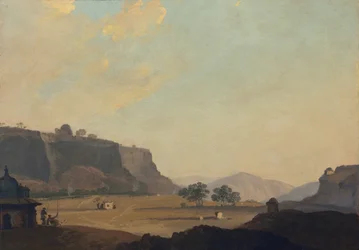 Utsikt nära Fort Gwalior, Indien, ca 1783