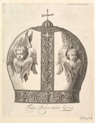 En grekisk patriarkalisk krona - Tiara Patriarkaliska grekiska Aubry de La Mottrayes Travels..., 1723-24.