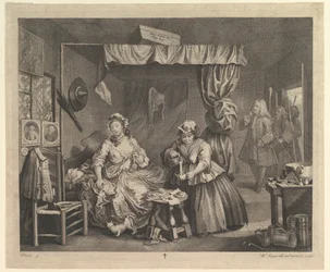A Harlots Progress, tavla 3, april 1732.
